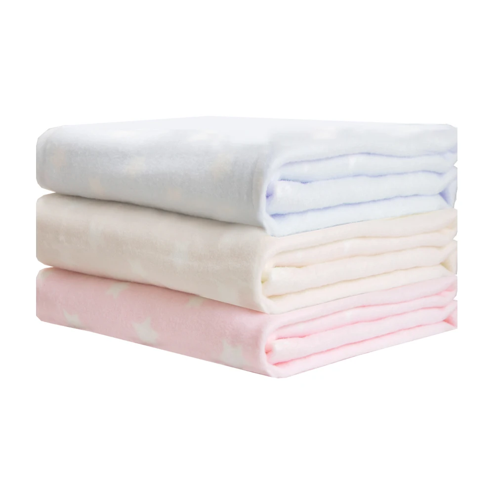 Hot Selling Baby Products Soft and Comfortable Brushed-Cotton Texture Stylish Woven Star Pattern Baby Blanket Set