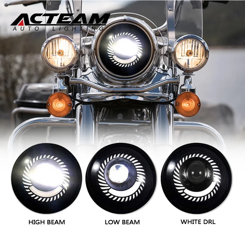 ACTEAM 5 75 винтажные универсальные мотоциклетные светодиодные фары 1