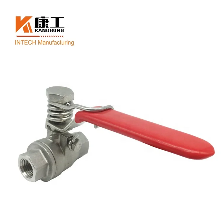 spring loaded closing valve Brass or 316 Stainless steel Spring Handle Ball Valve