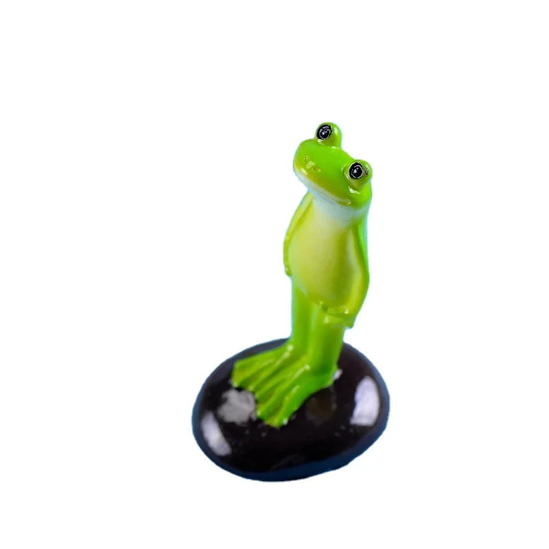 Микро пейзажная Статуэтка мультяшная модель животных Декоративная миниатюрная стоячая лягушка садовый декор
