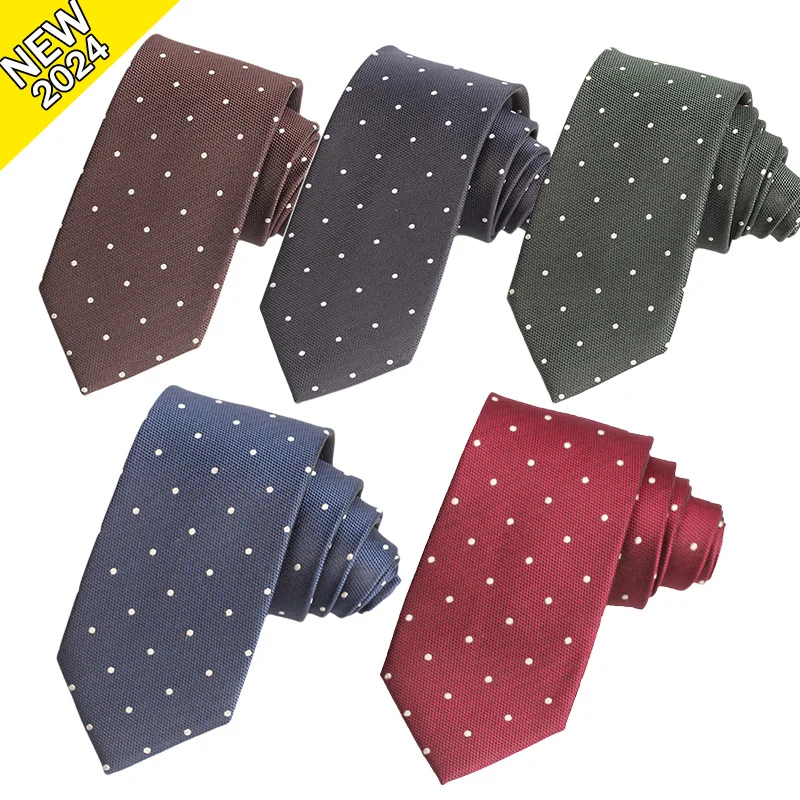 OEM/ODM Cheap Handmade Dot Design Necktie Wholesale Low MOQ High Quality Custom Pattern Jacquard Woven Fashion Neckties for Men