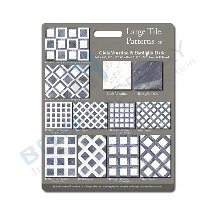 Boya Displays Customized New Design Arrive Simple fashion stone ceramic tile wood floor Quartz Granite mosaic MDF display board