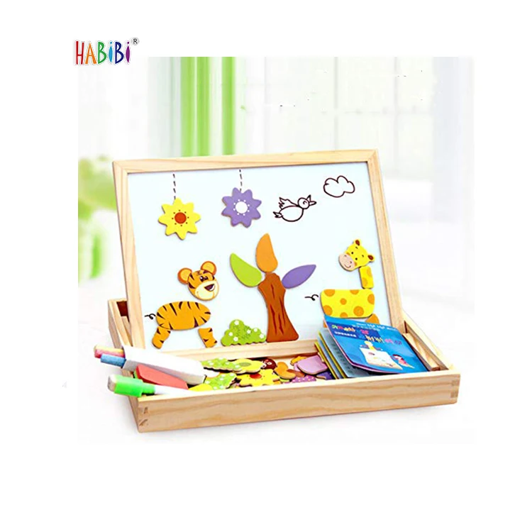 Интересная деревянная развивающая игрушка Магнитные Головоломки детский деревянный магнитный