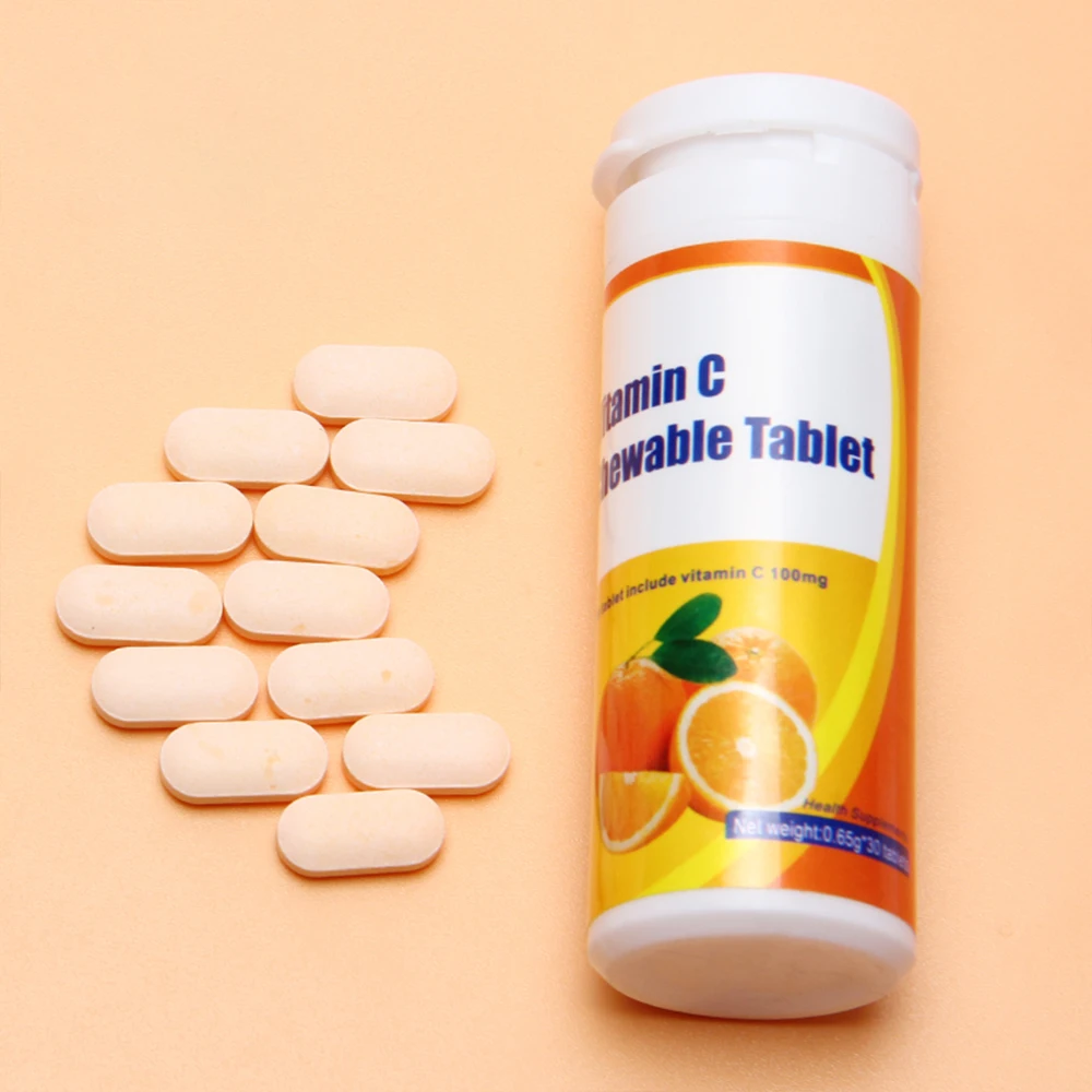 New arrival OEM Kid Health Vitamins and Minerals food Supplement for Bone Growth Vitamin C Chewable Tablets