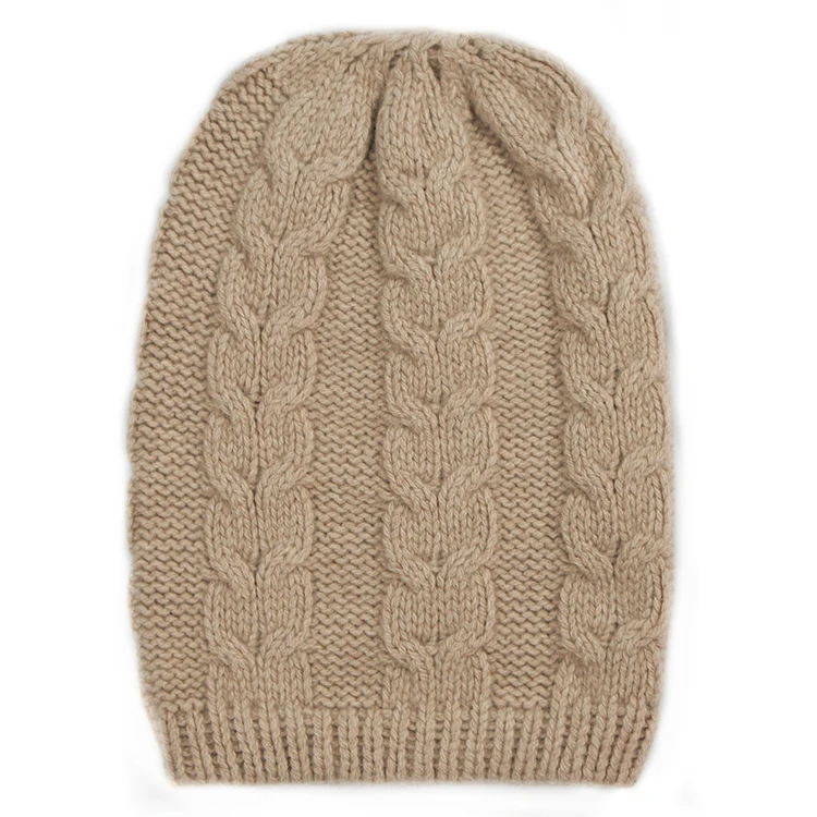 
Custom Logo Beanie Warm Unisex Slouch Cashmere Knit Winter Beanie Hat 