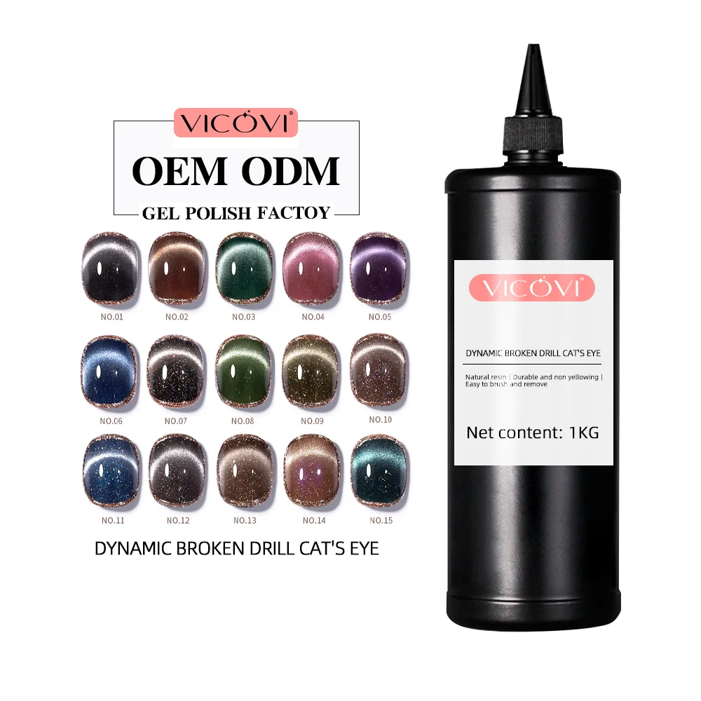 Wholesale New private label kg Cat Eye Gel Soak Off UV Gel Polish Factory Price Cat Eye Gel