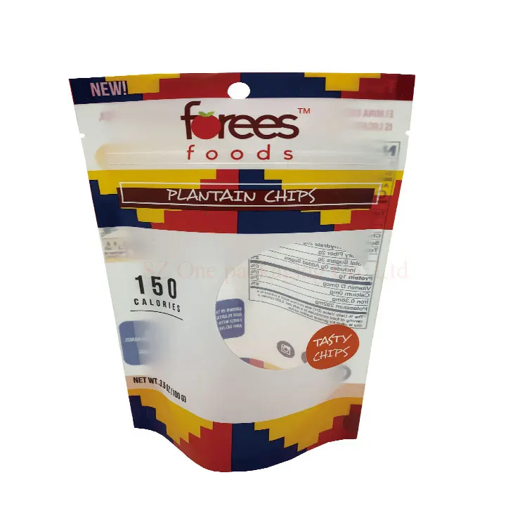 hot sale Custom Logo Aluminum Foil Plantain Banana Corn Food Pouch Tortilla Packing Plastic Potato Chips Bag