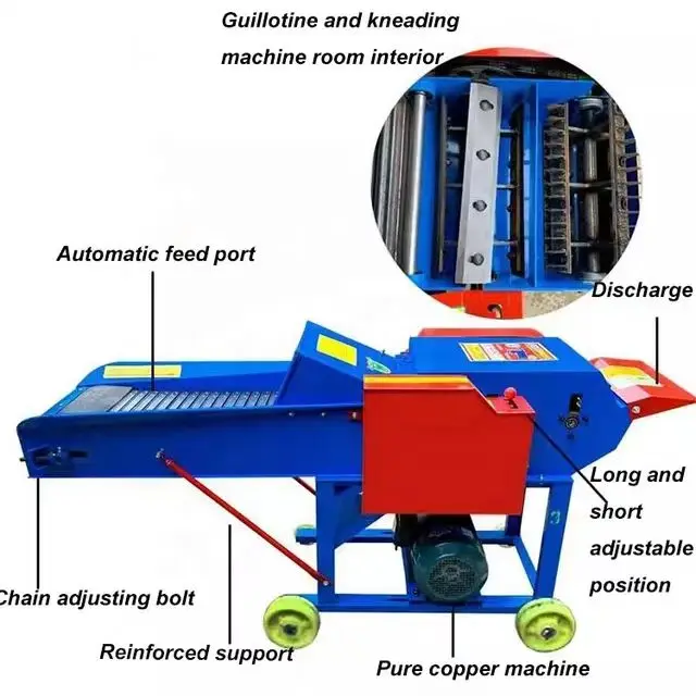 Multifunctional Chaff Cutter Wet and Dry Small Cutting Machine Feed Cutter Mill Machine Sheep and Cattle Breeding