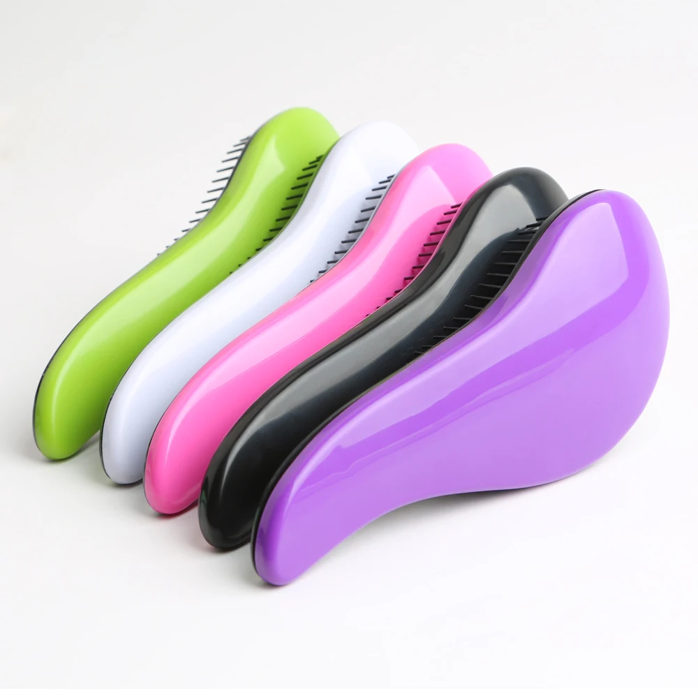 Brand Your Own LOGO Mini Travel Detangling Massage Hair Brush With Cleaning Claws Small Hair Brush