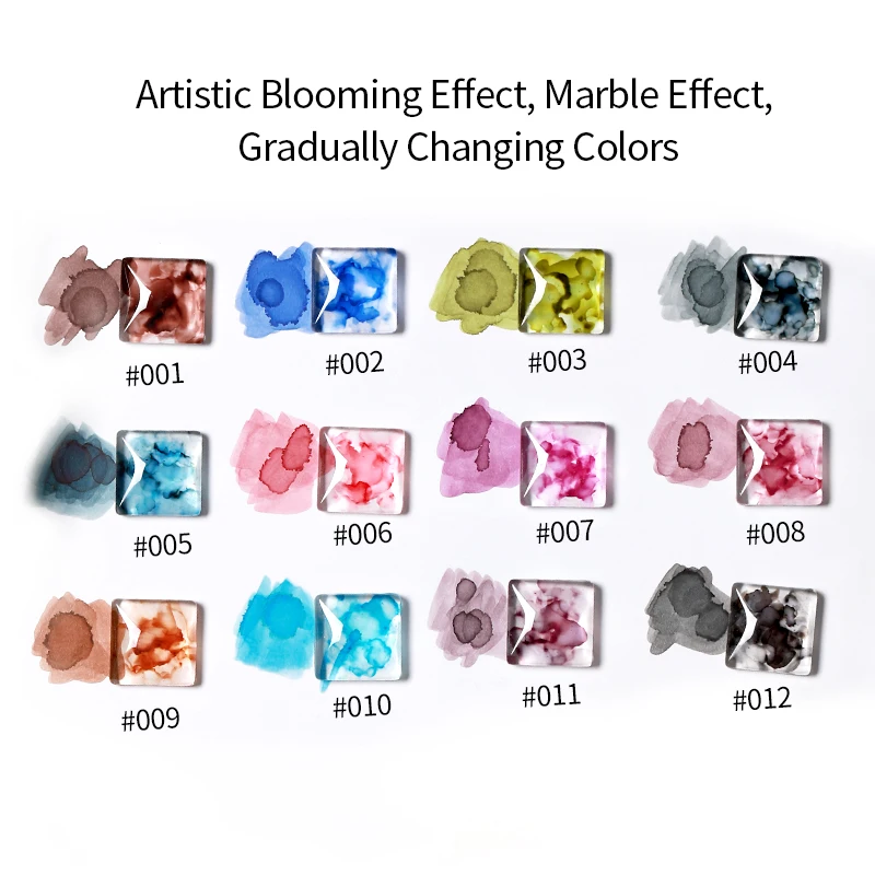 AS Most Popular UV 12 Colors Morandi Color Blooming Marble Ink Liquid High Quality Nail Gel Polish
