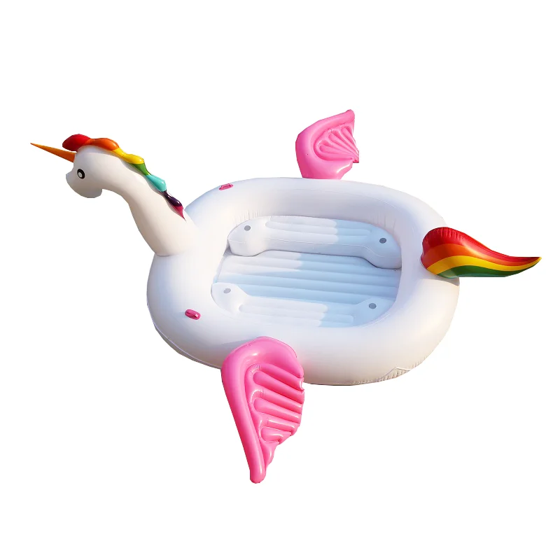Huge 6 person Inflatable Unicorn Water Park Pool Toy Gigantic Flamingo Unicorn Inflatable Floating Island