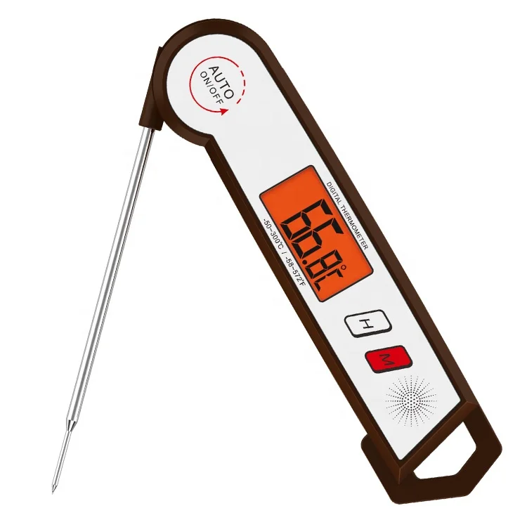 New Arrival LCD Backlight Display Liquid Food Thermometer With Foldable Stainless Steel  Probe
