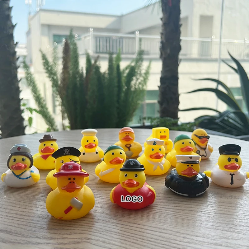 PVC Little Rubber Duck Custom Multicolor Squeezing vinyl Ducks Baby Bath Shower Toy Summer Beach Pool Activity Holiday Gift