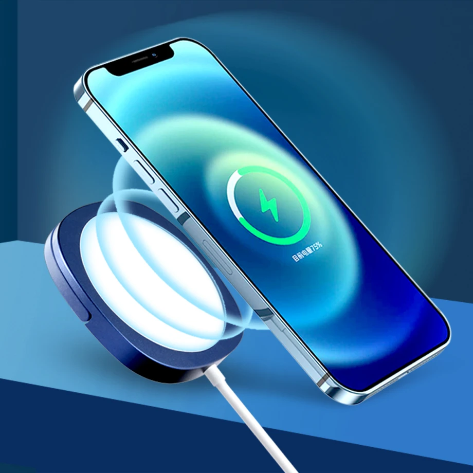 
2 в 1 Пользовательский логотип оптовая продажа с фабрики складное алюминиевое быстрое зарядное устройство 15 Вт Магнитный телефон qi Беспроводное зарядное устройство для iphone 