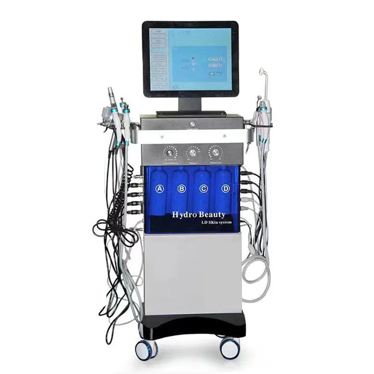 High quality 14 In1 Water Oxygen facial Machine Skin Cleaning Skin Scrubber  Oxygen Facial Beauty Device for beauty salon