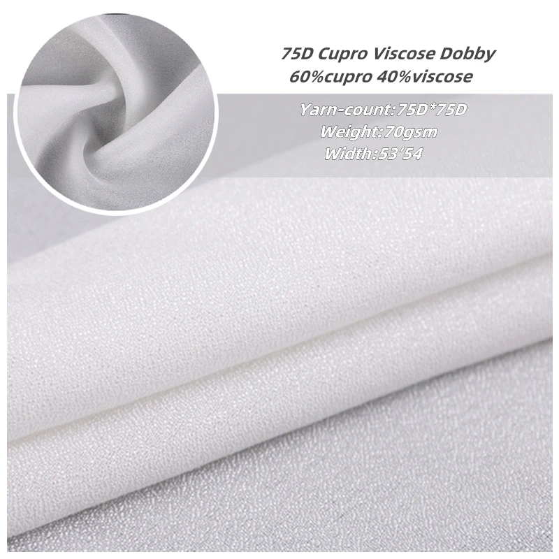 Оптовая продажа товаров, 75gsm, однотонная ткань 60% Cupro, 40% вискоза, ткань для платья