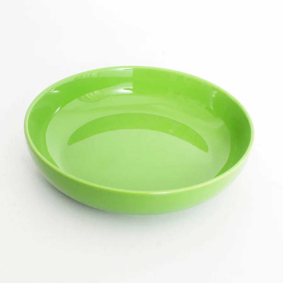 Home Color Glazed Ceramic Plate Custom Logo Round Creative Nordic 8 Inch Ceramic Deep Soup Plate Western Dinner Plate