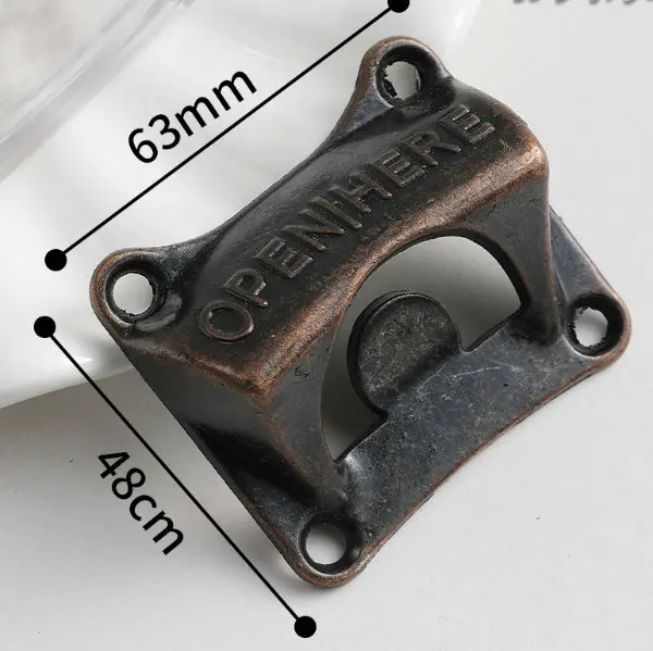 Black Silver Wall Mount Bottle Opener Kit with Screws Vintage Rustic Bar Bottle Opener Wall Mount Beer Cap Opener