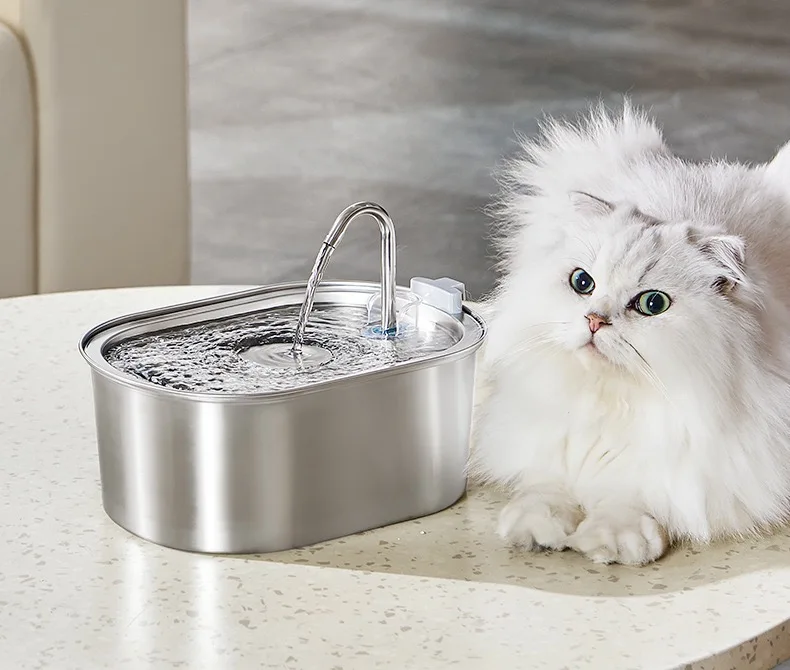 3.2L Bowls Automatic Feeders & WaterFeeding Pets as Picture Cat Water Fountain Wireless Pet Fountain,304 Stainless Steel