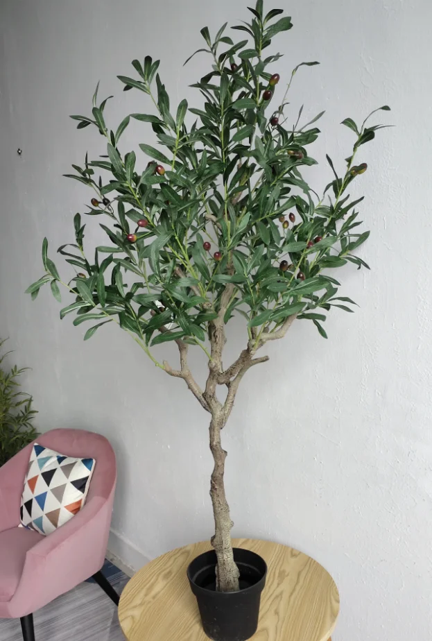 Latest design high quality green artificial indoor olive tree with fruits 120cm tall