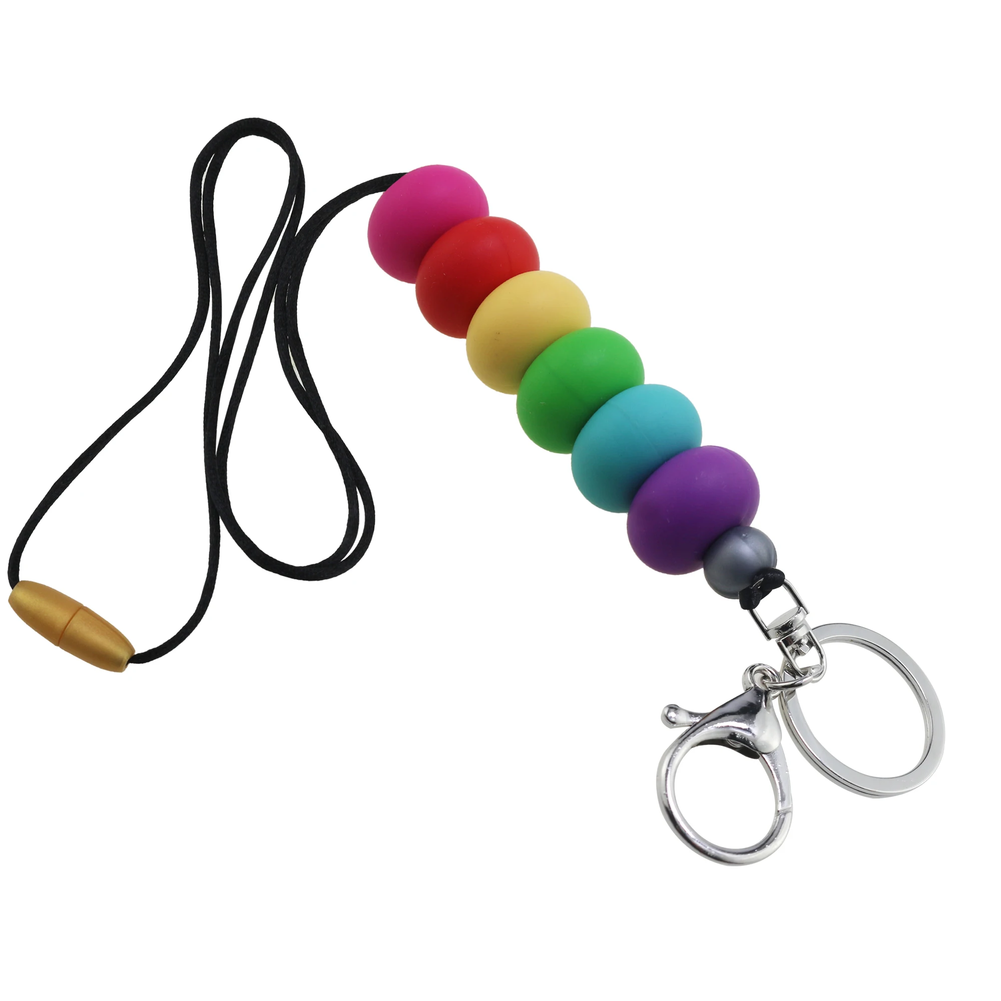 New Arrival Teacher ID Card Wood Disc Customized Design Abacus Silicone Beads Lanyard