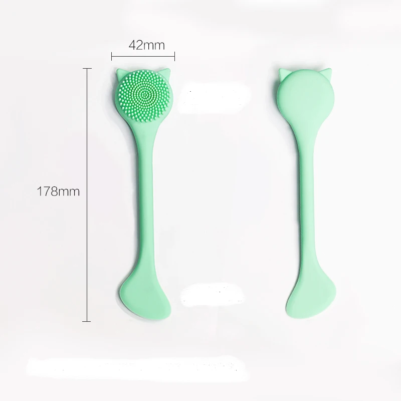 Silicone Face Cleanser Massager Brush with Facial Stick Spatula for Cleansing Exfoliating