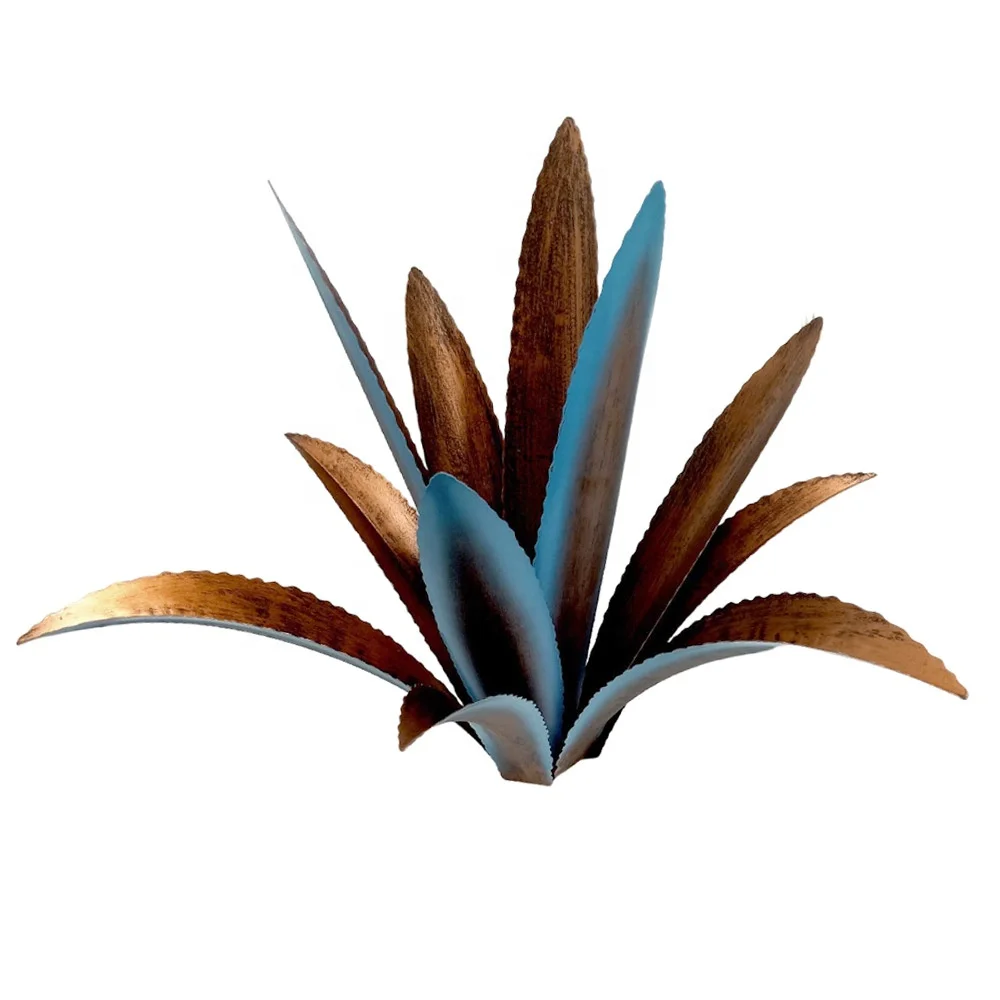 Metal Agave Plant Home Decor Rustic Hand Painted Metal Agave Garden Ornaments Outdoor Decor Figurines Lawn Ornaments