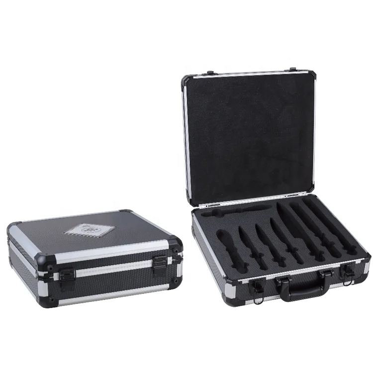 Lockable Aluminium Sword Box 40.5X39X14cm Aluminum Knife Storage Packaging Box Hard Case With Foam