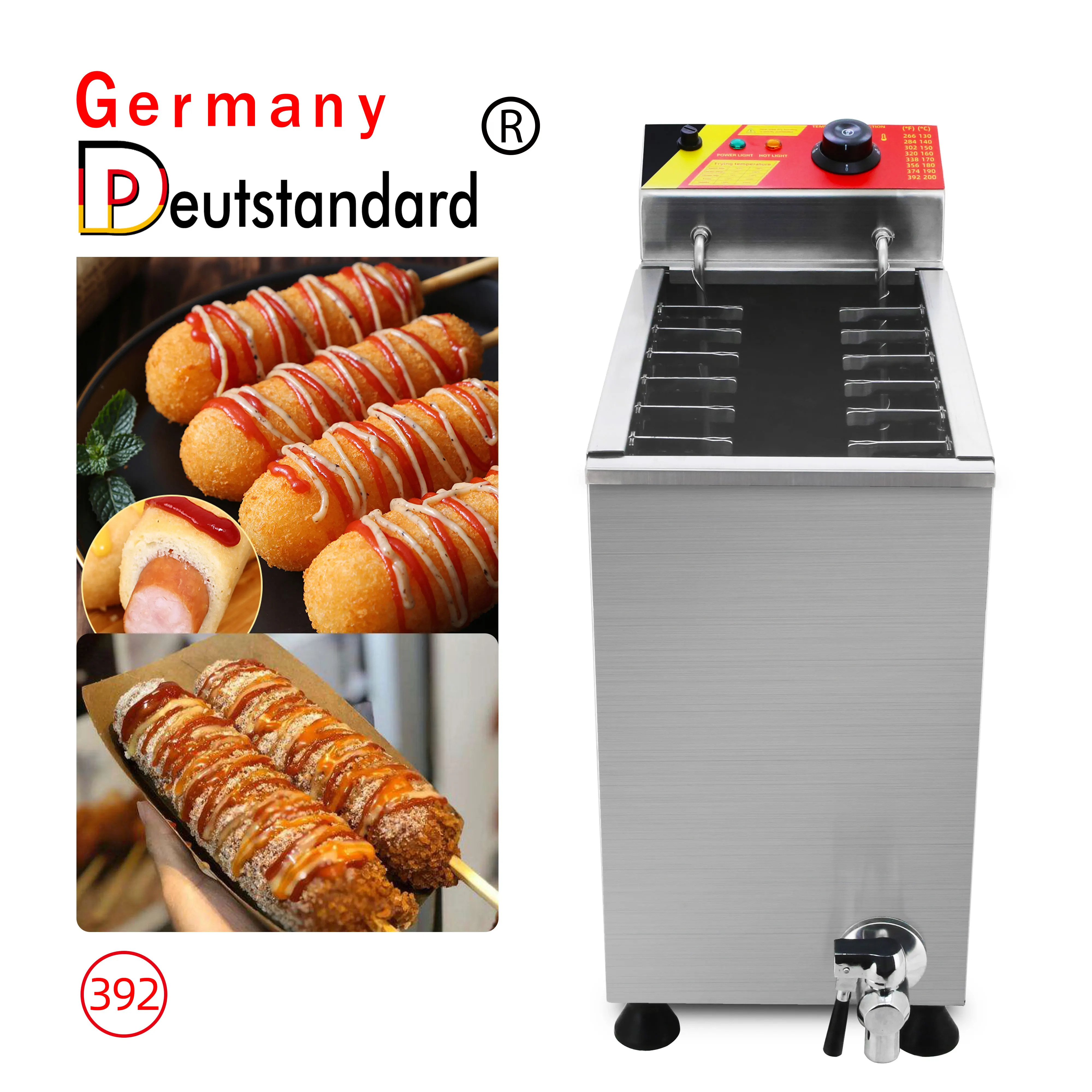 Korean Hot Dog Machine Corn Dog Deep Fryer Machine  Stainless Steel Snack machine with CE