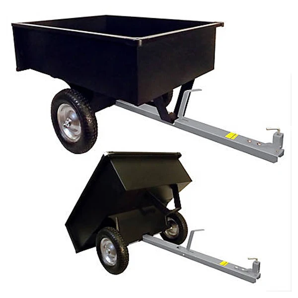 
Dump cart towed behind tractor mower trailer 