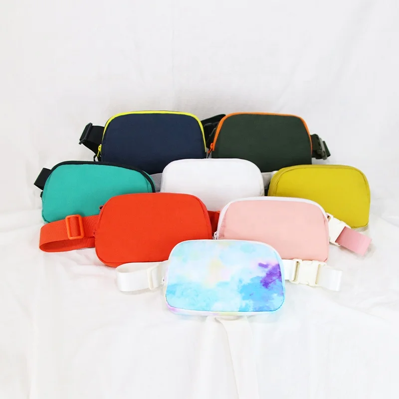 New Polyester Designer Mini Running Belt Waist Bags Custom Logo Water Resistant YKK Zipper Everywhere Women Fanny Pack Crossbody