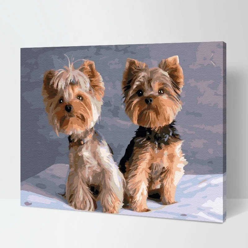 Hot Sale Frame Dog Oil Painting Kits Hand Paint On Canvas Animal Digital Painting