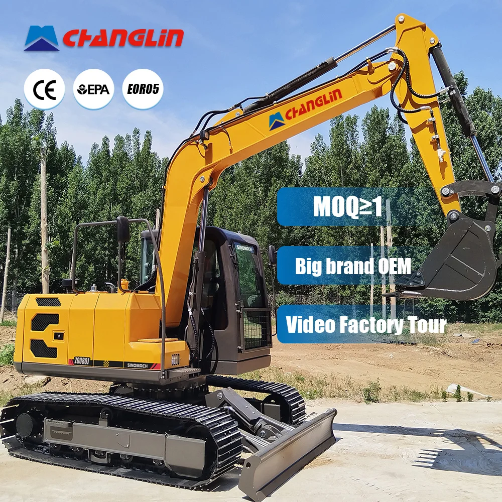 Changlin brands Euro5 crawler 8 Tons Earth moving equipment Hydraulic Crawler Excavator epa certified excavator