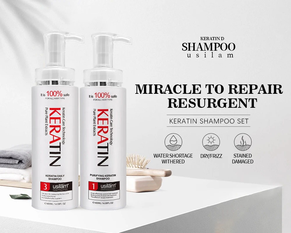 Organic Hair  Products Silk Protein Keratin Treatment Cream Hair  Set For African Hair  Brazilian Keratin