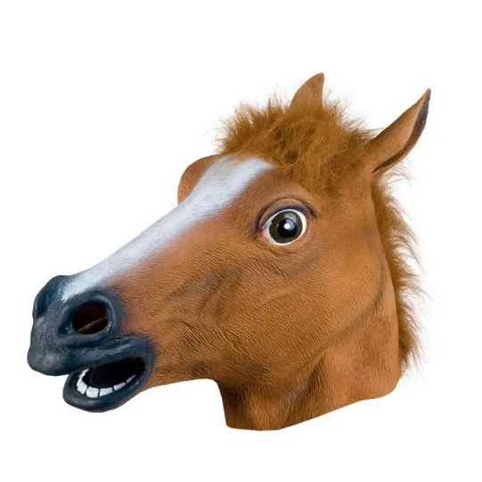 party halloween eva rubber animal Horse Boy horse head mask