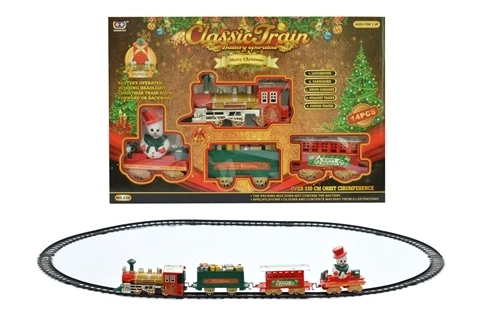 2023 Santa Railway Toy Electric Car Track Kids Plastic Race Train Set Tracks Rail Fast Cars Slot Toys