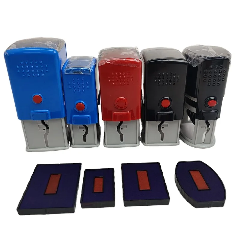 Прямоугольный текстовый штамп с автоматической ручкой