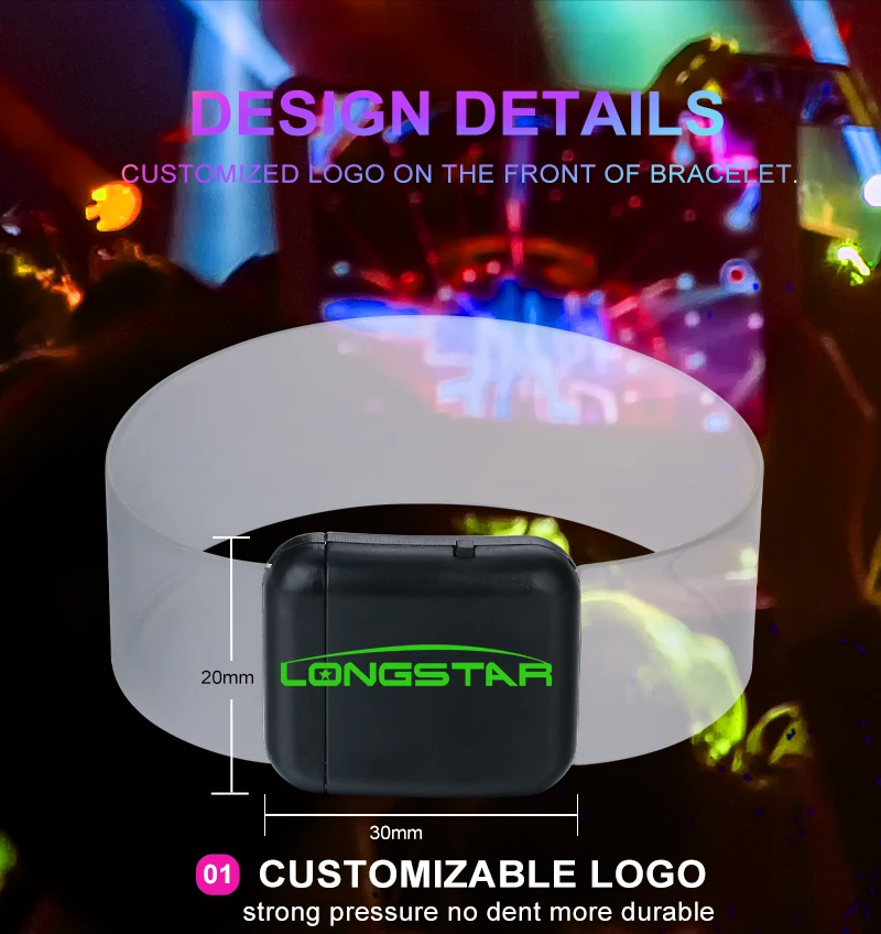 Flashing Light Up Bracelets Cosmic Neon Multicolor LED and Magnetic Clasp Magnetic light-emitting bracelet