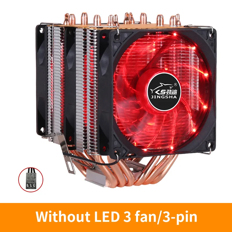 CPU кулер 6 теплопроводов холодильник 2 вентилятора радиатора охлаждения 3PIN 4PIN для lga 1150 1155 1156 1366 2011 X79 X99 материнская плата Am2