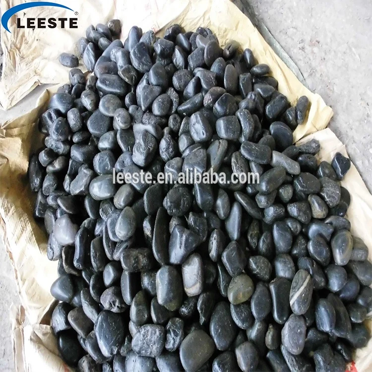 Beautiful Polished Black River Stone Garden Pathway Pebble