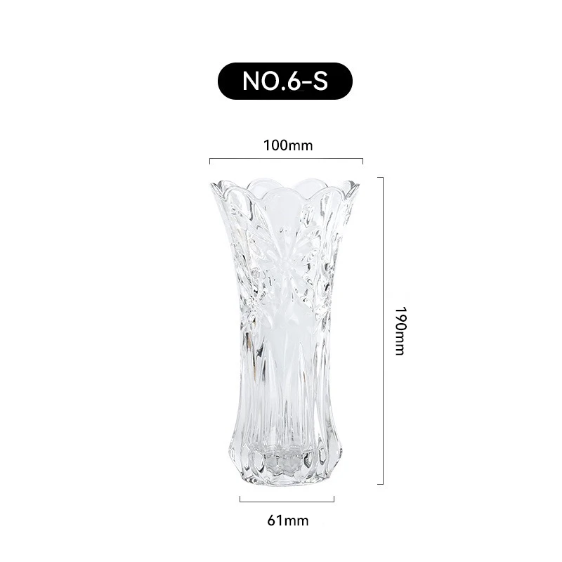 hot sale hand blown glass vase 19cm clear flower vase glass vase for wedding and home decoration