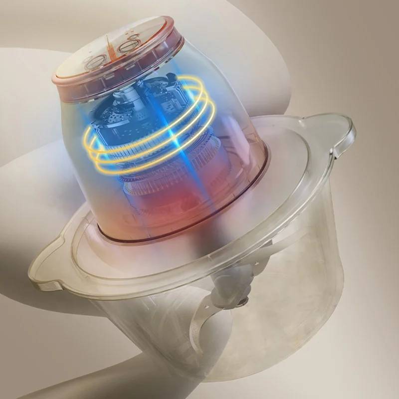 Multifunctional 2L Electric Meat Grinder 4 Knife Electric Chopper Automatic Mincing Food Processor For Household