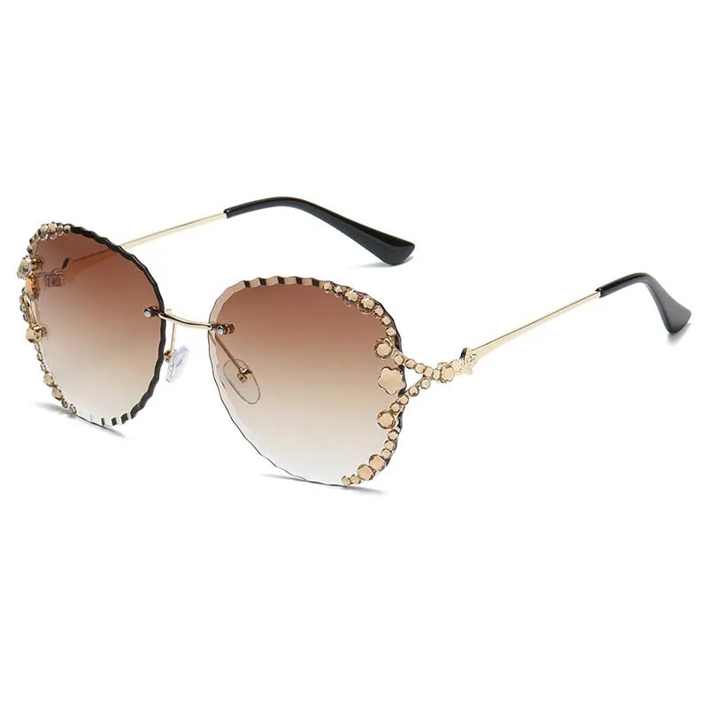 New fashion sunglasses for female diamond-encrusted Korean chao street anti-uv sunglasses luxury sunglasses