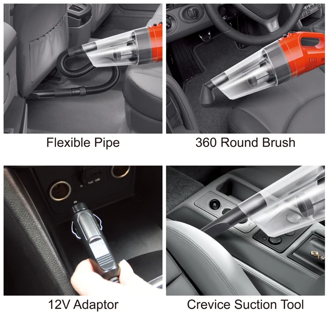 SHIMONO Powerful 4 in 1 Portable Car Vacuum Cleaner Bagless  auto vacuum cleaner handheld cyclone vacuum SVC1021-C