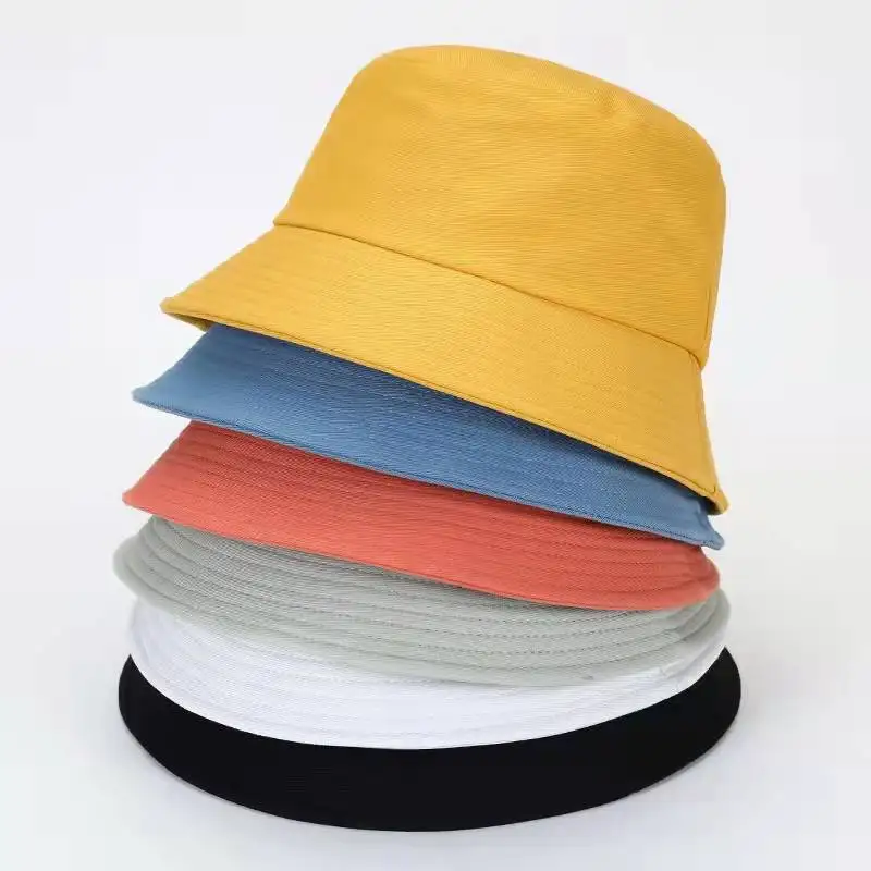 2022 new type Monochrome fashion trend bucket hat small wholesale price beautiful summer sunshade sunscreen bucket hat