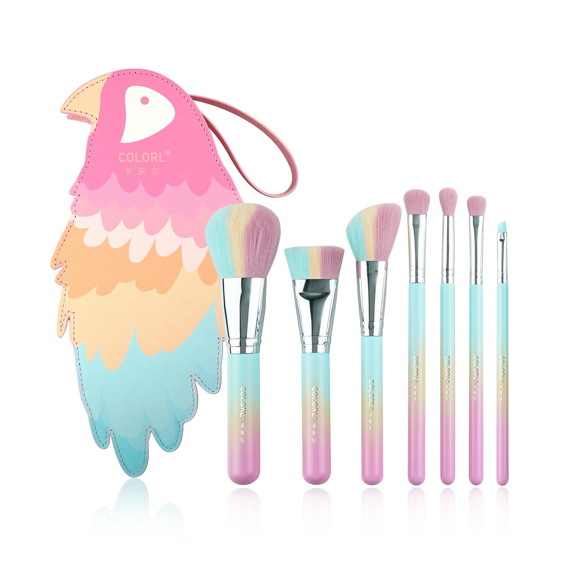 Manufacturer Supplier 10 Pieces Rainbow Gold Set Waterproof Foundation Makeup Brushes Custom Logo