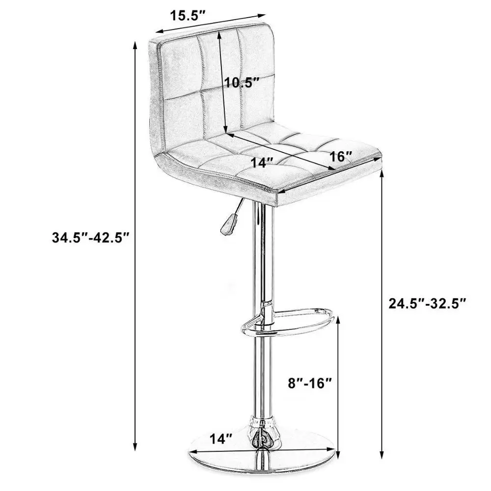 Zhenzhi Bar Stool Modern Swivel Armless Adjustable Barstools Leather Bar Stools Commercial Furniture Eco-leather 10 Pcs Optional