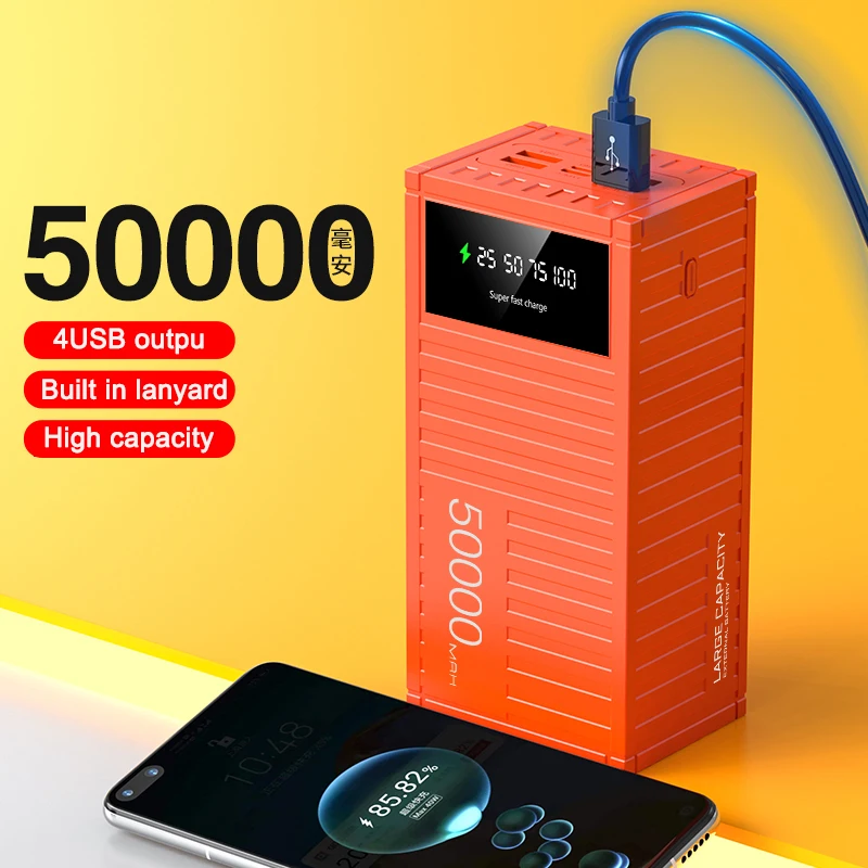 Factory Real Capacity Power Bank 50000mah 30000 mah PowerBanks 20000 mah High Capacity 4USB Fast charging