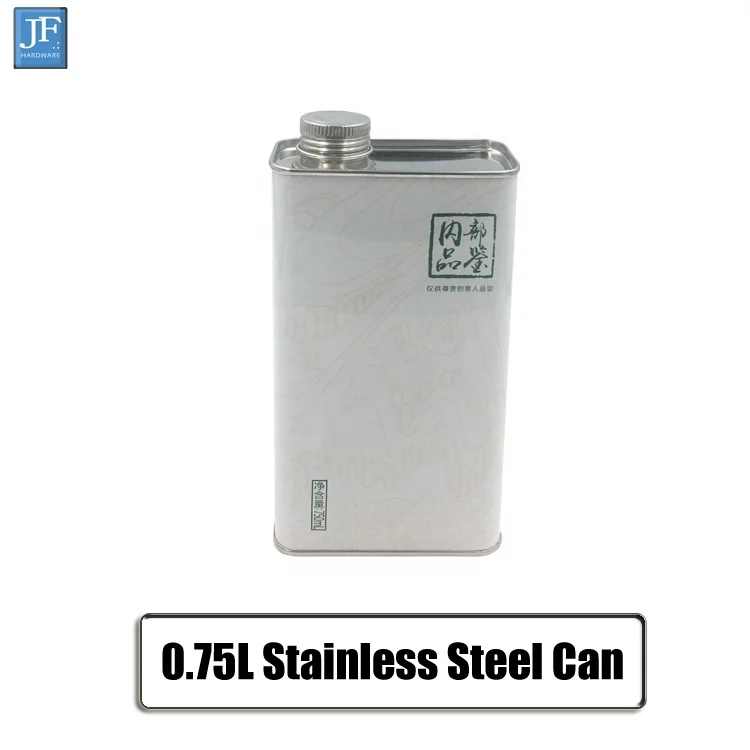 Rectangular Stainless Steel Metal Alcohol Cooking Oil Can