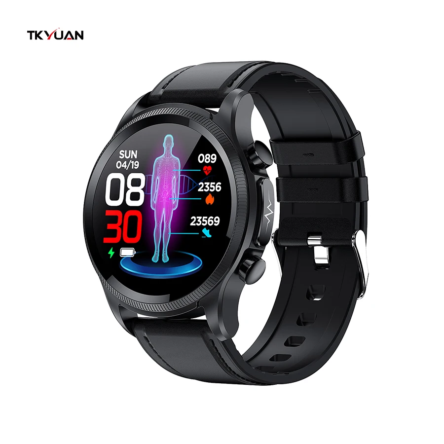 TKYUAN 2022 Smart Watch E400 Glucose ECG+PPG Watch IP68 Waterproof Heart Rate Monitor Blood Pressure Body Temperature Smartwatch